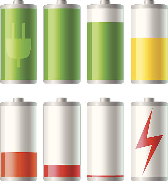 battery icons vector art illustration