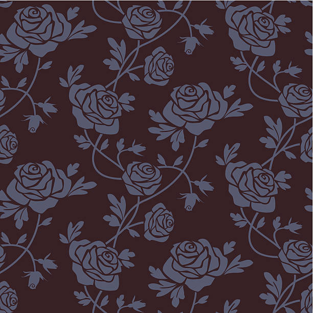 Rose damascato seamless pattern - illustrazione arte vettoriale