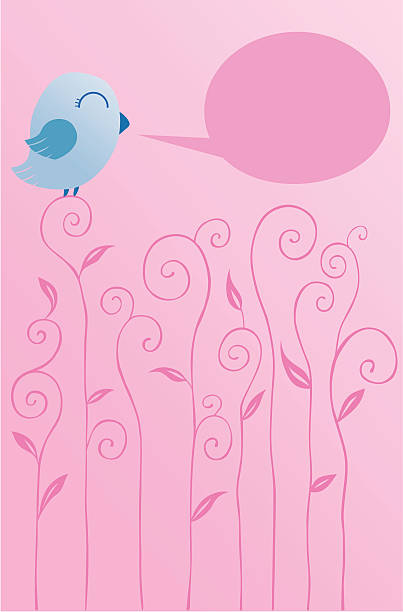 春夏のワンシーンにピンクの鳥 - daffodil spring backgrounds sky点のイラスト素材／クリップアート素材／マンガ素材�／アイコン素材