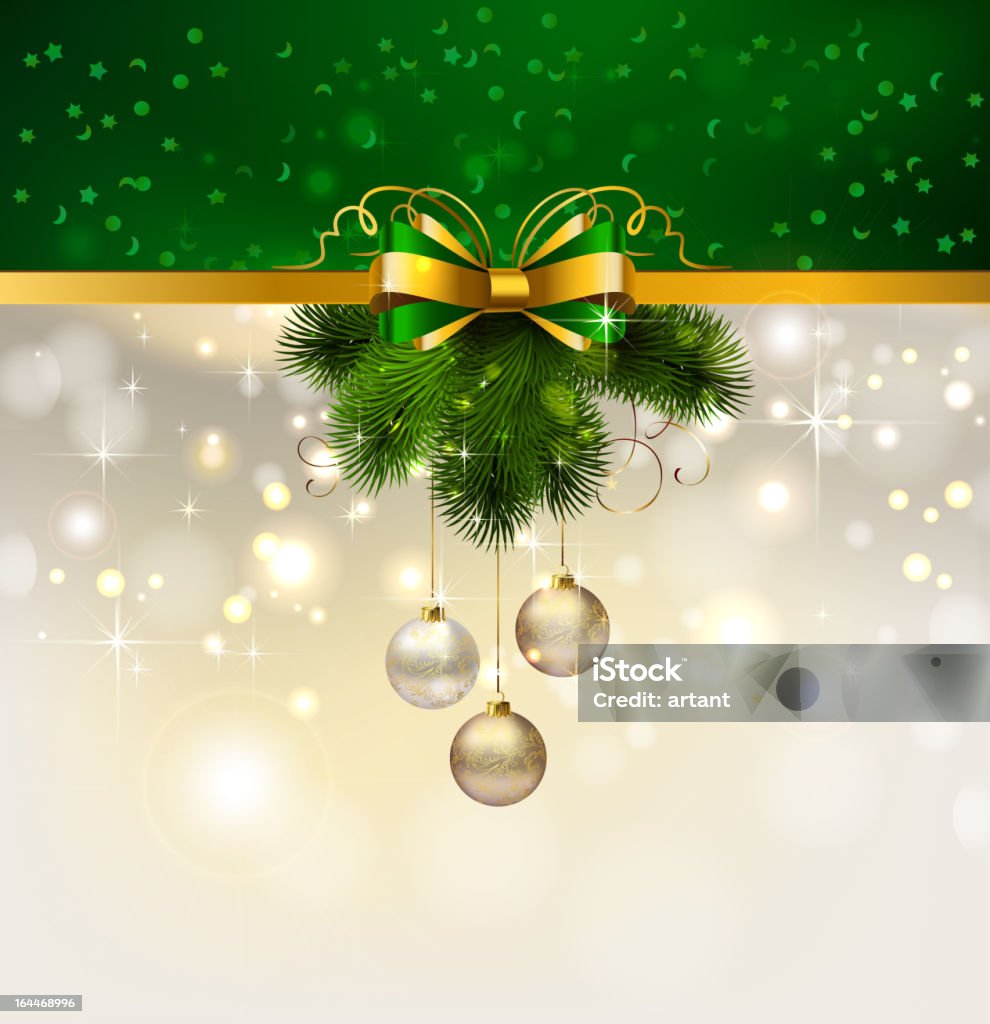 Christmas background with evening balls and fir tree "This illustration contains a transparency blends and gradients, such as the lights, shadows and design element. EPS 10." Backgrounds stock vector