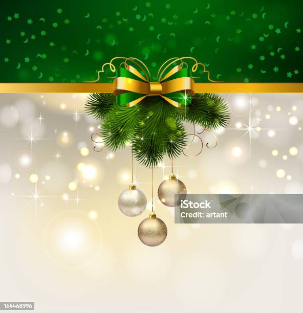 Christmas Background With Evening Balls And Fir Tree Stock Illustration - Download Image Now