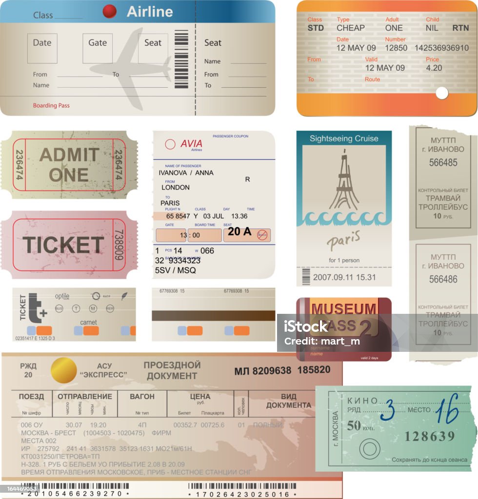 Les billets - clipart vectoriel de Ticket libre de droits