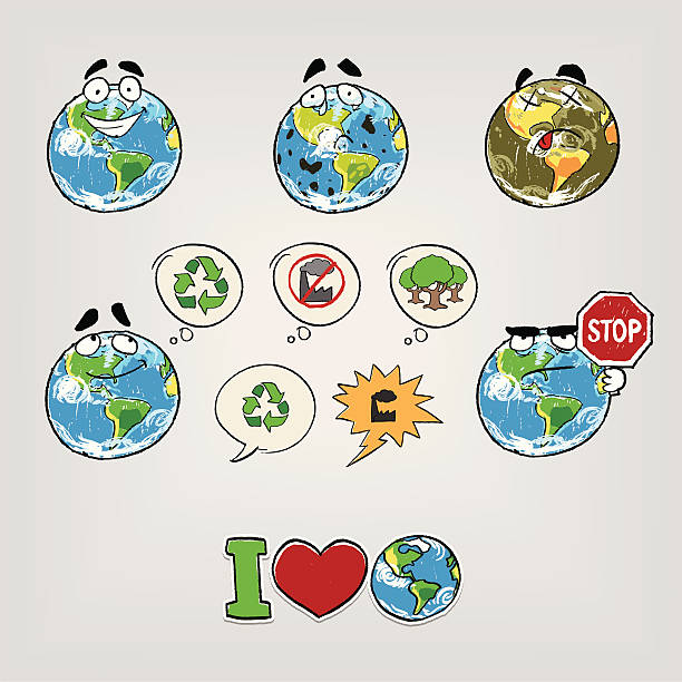 Cartoon illustration Earth vector art illustration