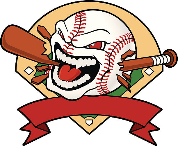 illustrazioni stock, clip art, cartoni animati e icone di tendenza di arrabbiato baseball - baseballs baseball breaking broken
