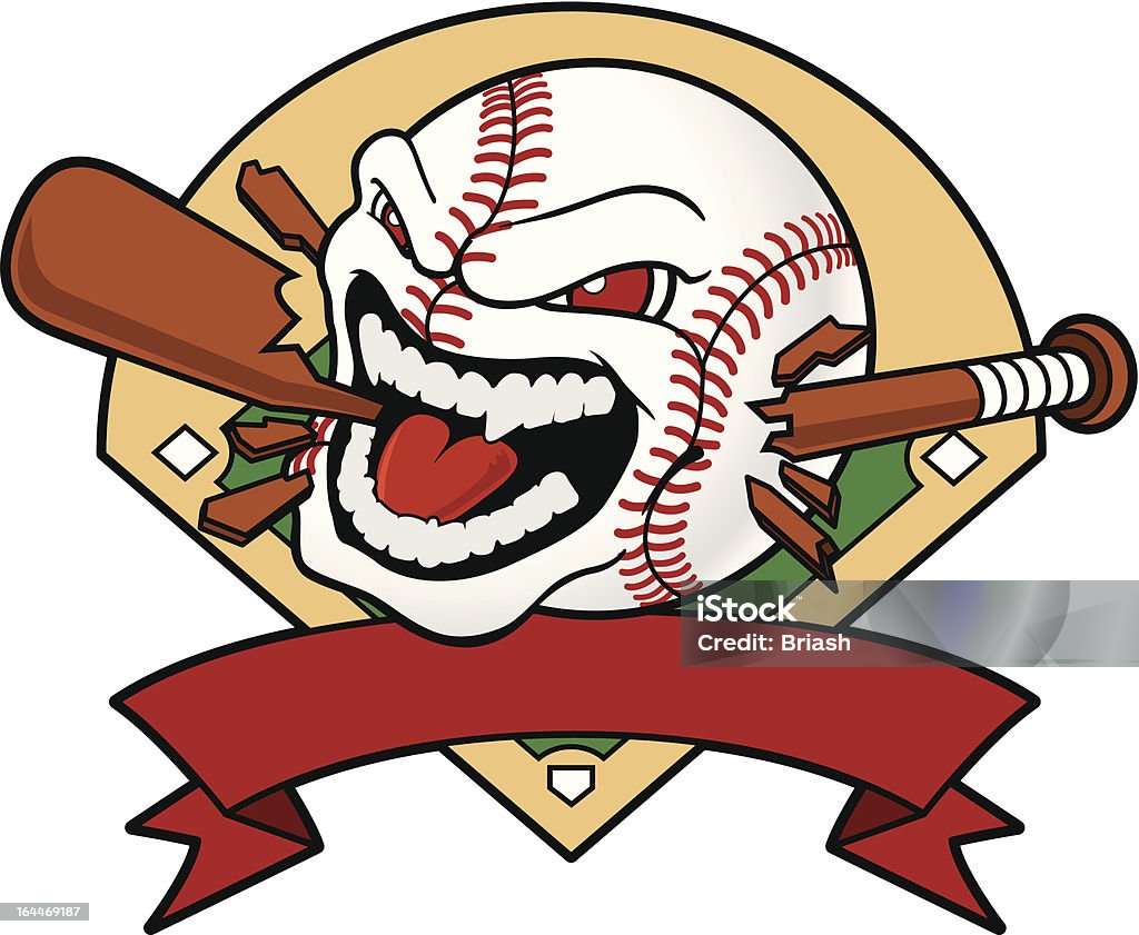 Angry Baseball "Angry baseball splintering a bat, excellent for tournament flyers, mascots and t-shirts." Breaking stock vector