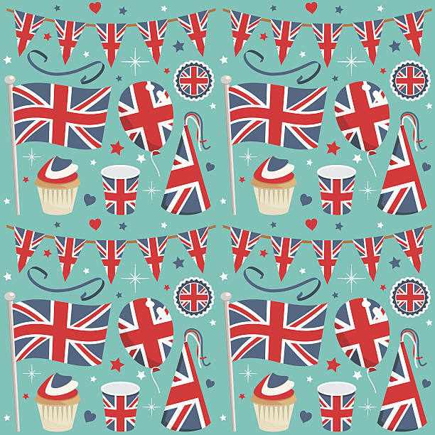 ilustraciones, imágenes clip art, dibujos animados e iconos de stock de patrón de reino unido - british flag vector uk national flag