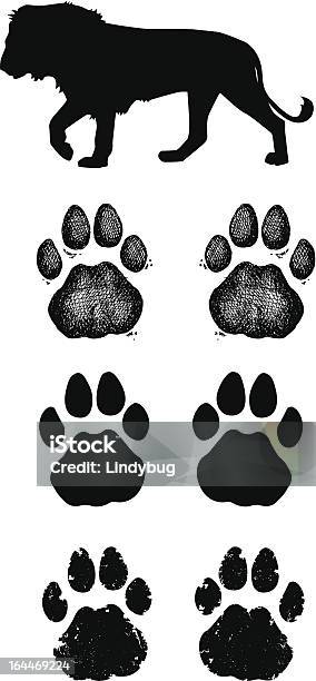 Leone Zampa Stampe - Immagini vettoriali stock e altre immagini di Leone - Grande felino - Leone - Grande felino, Orma di zampa animale, Impronta del piede
