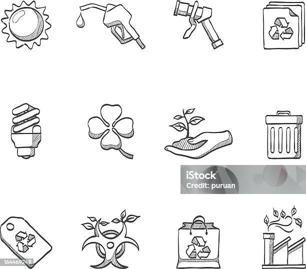 Sketch Icons More Environment Stock Illustration - Download Image Now - Factory, Biofuel, Biohazard Symbol
