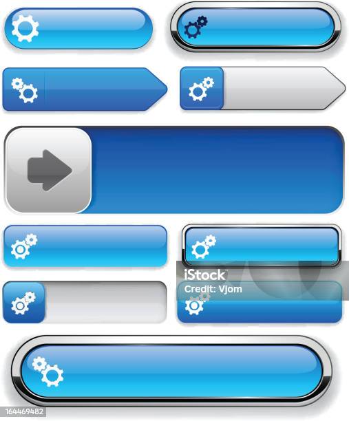 Contrôles De Hautdétaillée Des Boutons Web Collection Vecteurs libres de droits et plus d'images vectorielles de Aspect métallique