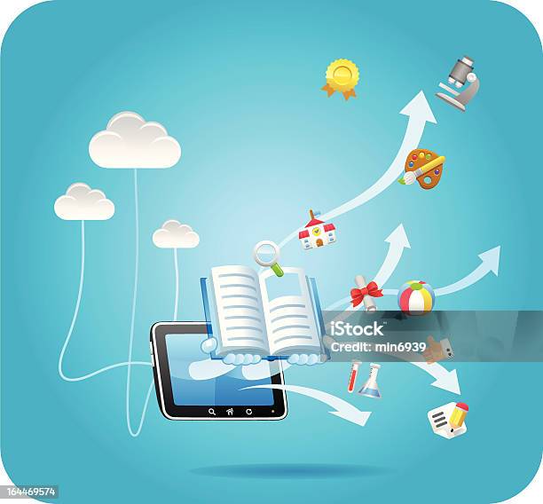 Cloud Computing And Education Concept Stock Illustration - Download Image Now - Arrow Symbol, Award, Bus