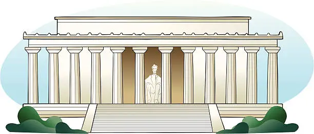Vector illustration of Lincoln Memorial, washington DC