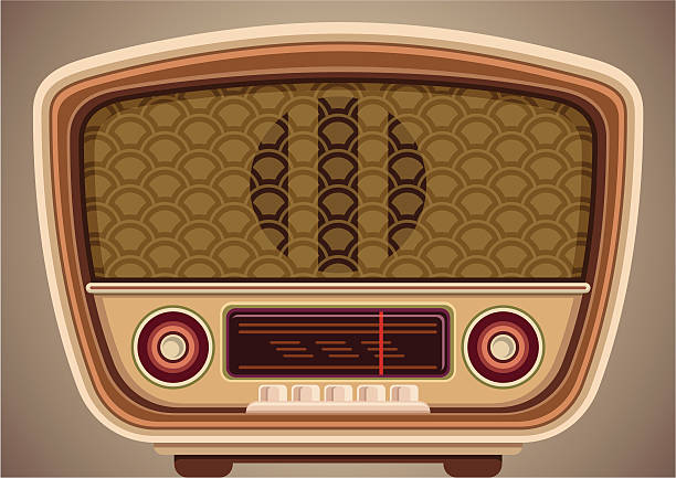 Vintage radio. Vintage radio. Vector illustration. retro transistor radio clip art stock illustrations