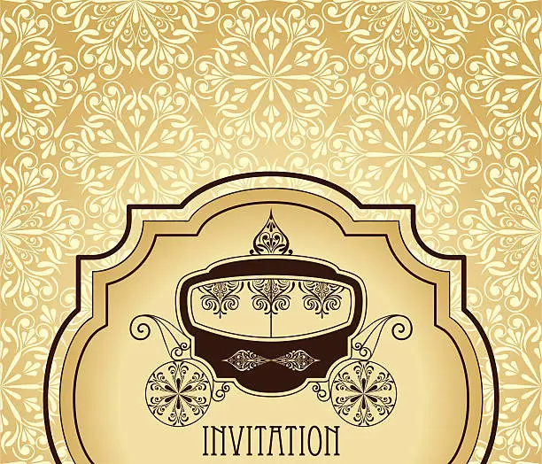 Vector illustration of vector wedding invitation card
