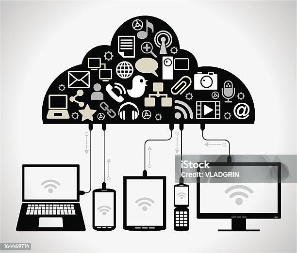 Connexion Mondiale Téléphone Tablette Pour Ordinateur Portable Vecteurs libres de droits et plus d'images vectorielles de Affaires