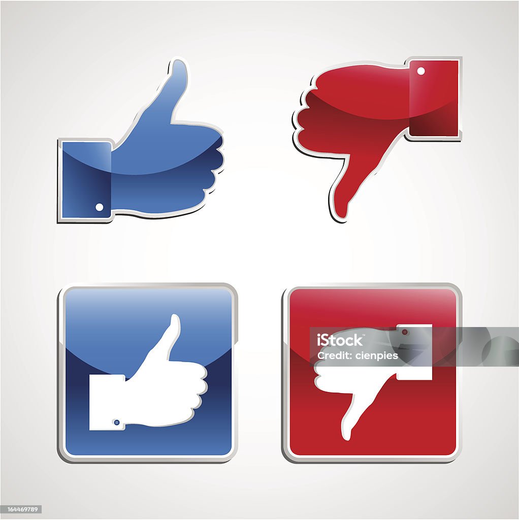 Thumbs up et down icônes set - clipart vectoriel de Admiration libre de droits
