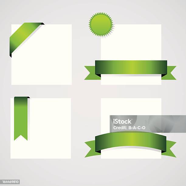 Verde Nastri - Immagini vettoriali stock e altre immagini di Coccarda - Coccarda, Colore verde, Angolo - Descrizione