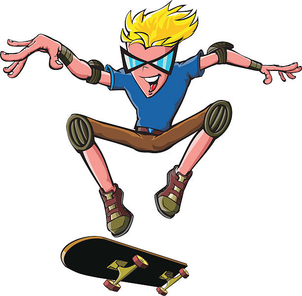 Skateboard Junkie vector art illustration