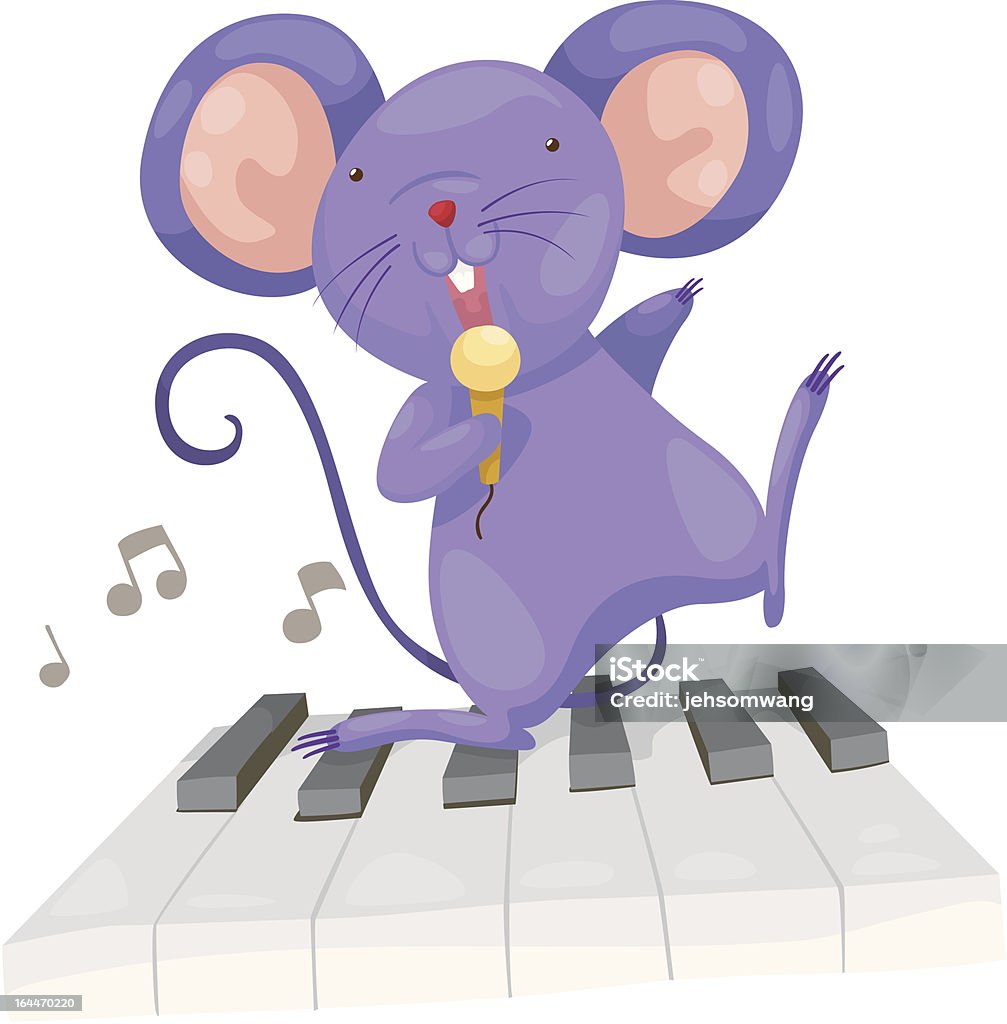 White Rats Singing Rat Sing Vector Stock Illustration - Download Image Now - Rat, Singing ...