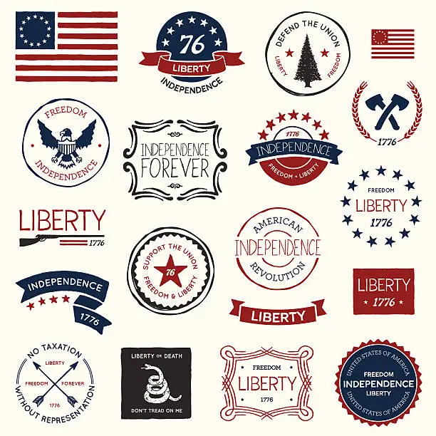 Vector illustration of American revolution designs