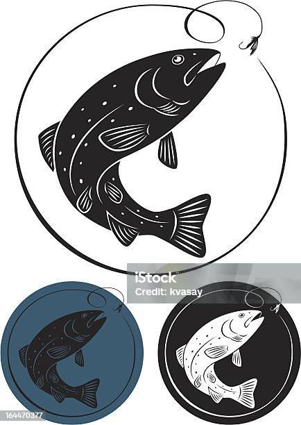 Truta Peixe - Arte vetorial de stock e mais imagens de Pesca com Isco Artificial - Pesca com Isco Artificial, Truta, Vetor