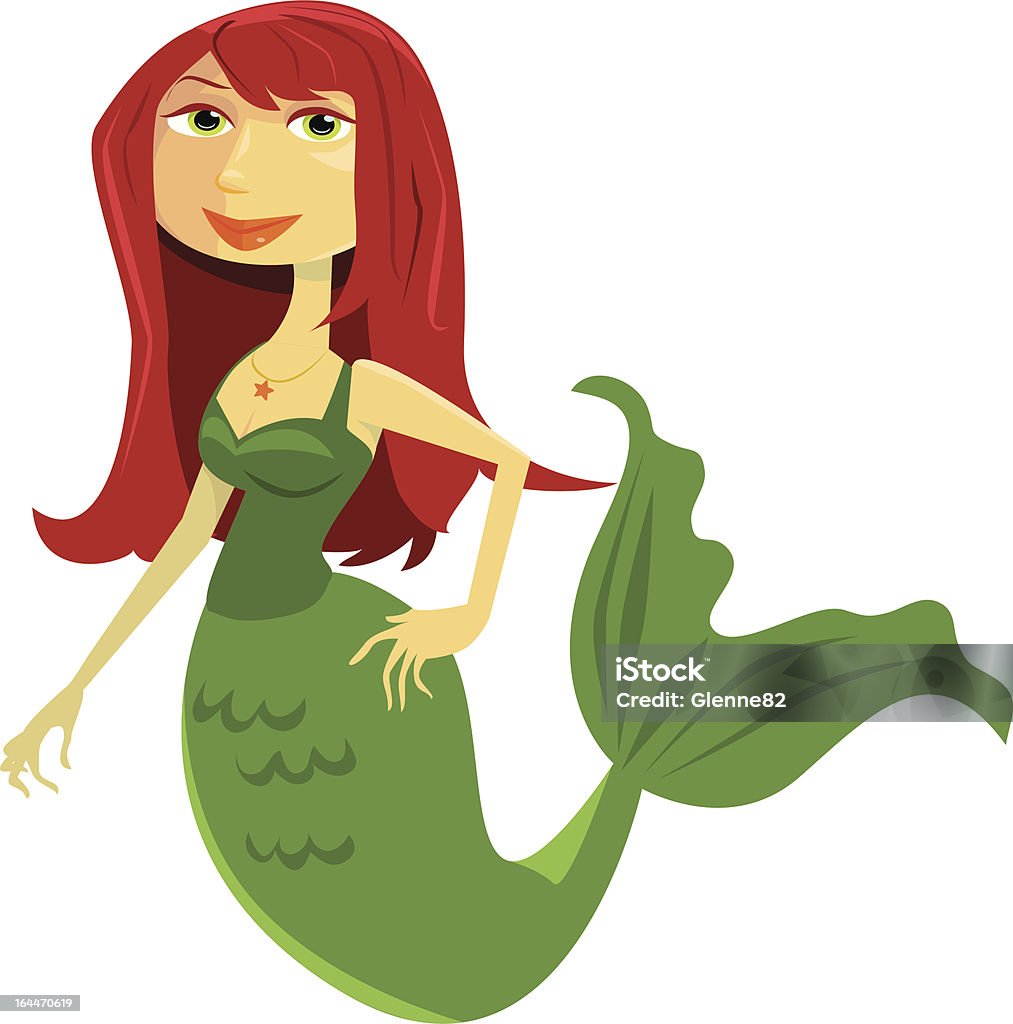 Mermaid With Red Hair A vector illustration of a mermaid. Mermaid stock vector