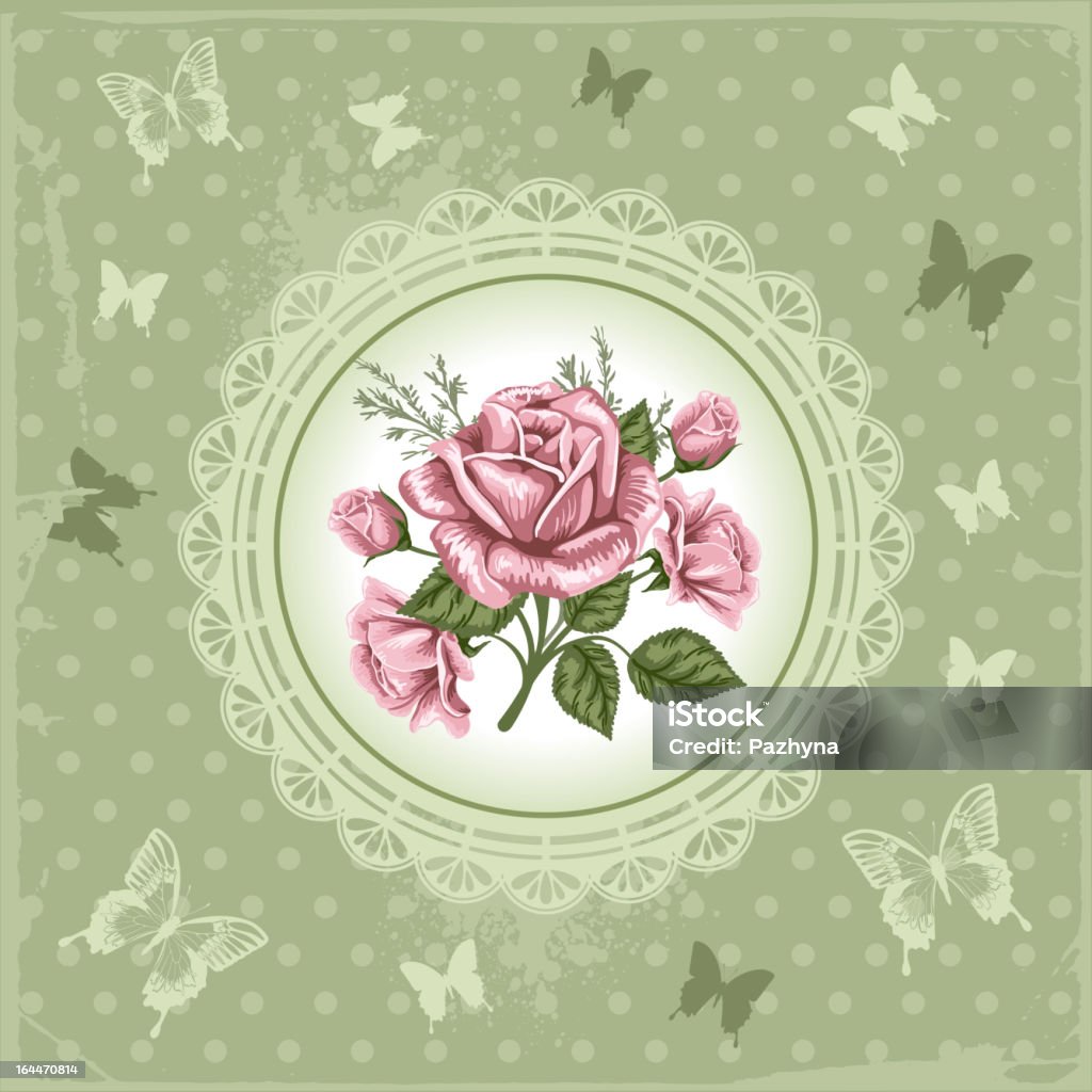Background with roses Romantic floral background with vintage roses Antique stock vector