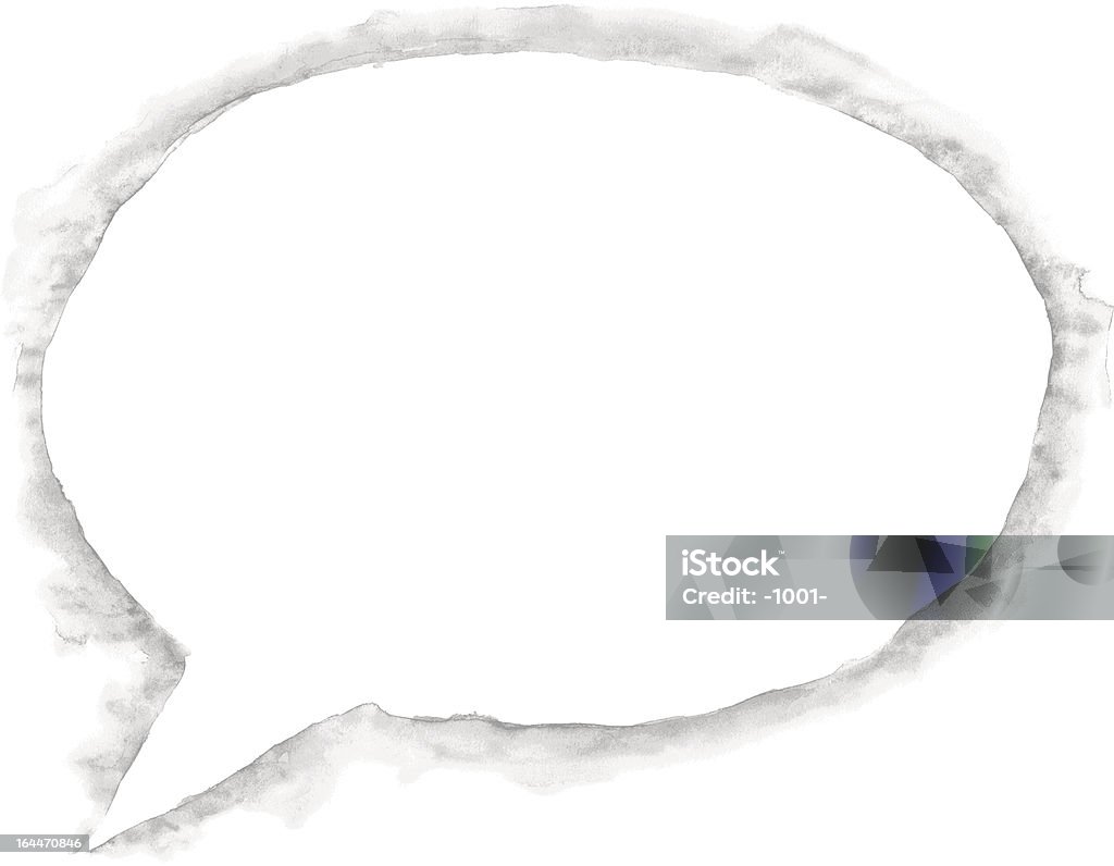 Acquerello discorso bolle di colore bianco con grigio drop shadow - arte vettoriale royalty-free di Acquerello