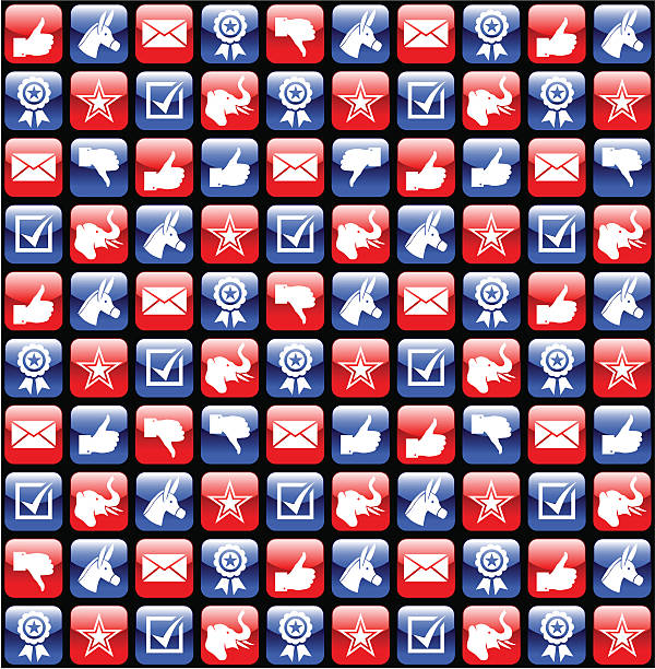 USA election glossy icons pattern USA election glossy icons seamless pattern republican national convention stock illustrations