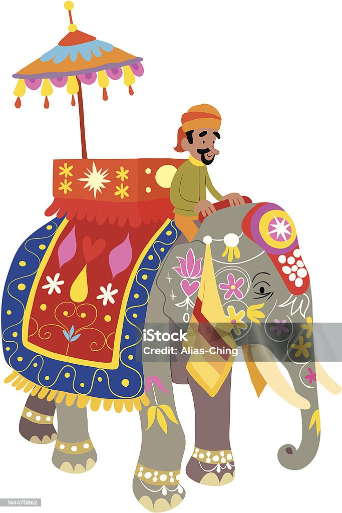 Decorated elephant at an Indian festival illustration of a decorated elephant at an Indian festival Elephant stock vector