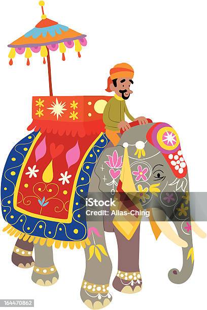 Decorated Elephant At An Indian Festival Stock Illustration - Download Image Now - Elephant, Parade, Holi