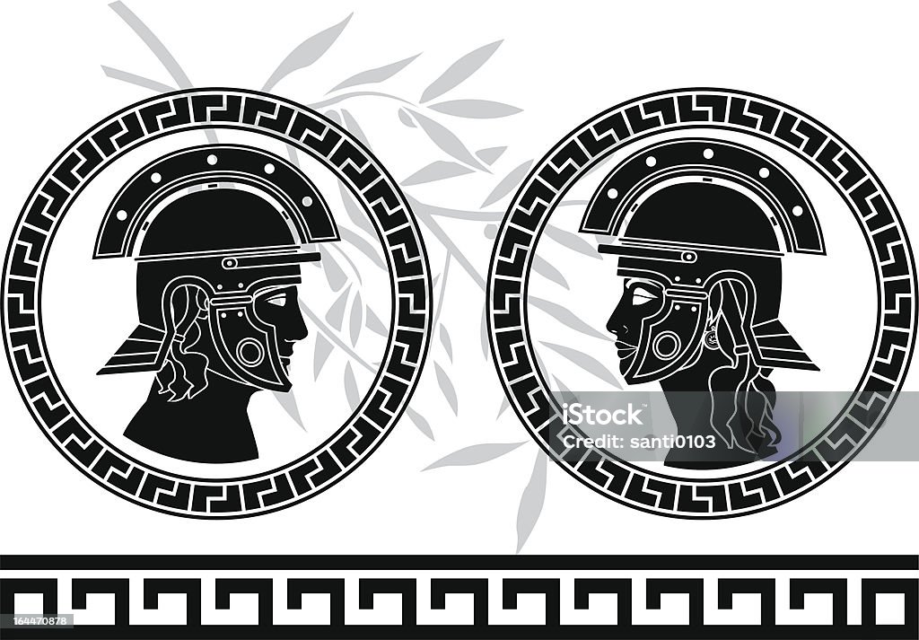 roman god and goddess roman god and goddess. vector illustration Helmet stock vector