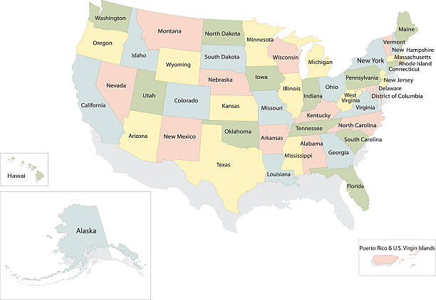 istock United states of America political map 164470881