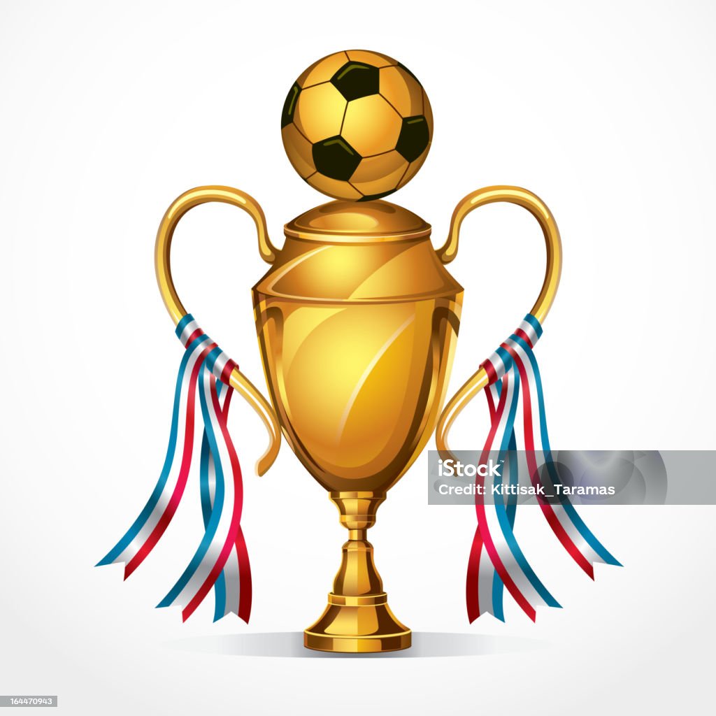 Golden award de football Trophée et ruban. - clipart vectoriel de Aspiration libre de droits