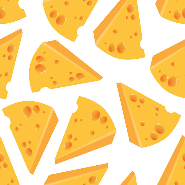 치즈 연속무늬 - cheese swiss cheese portion vector stock illustrations