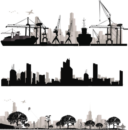 Vector illustration.Modern city silhouette.