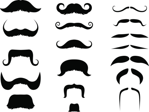 vector illustration of mustache set