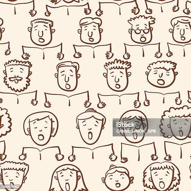 Mixed Choir Pattern Stock Illustration - Download Image Now - Choir, Senior Adult, Singing
