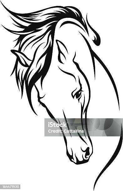 Mustang Vecteurs libres de droits et plus d'images vectorielles de Cheval - Cheval, Contour, Image clipart