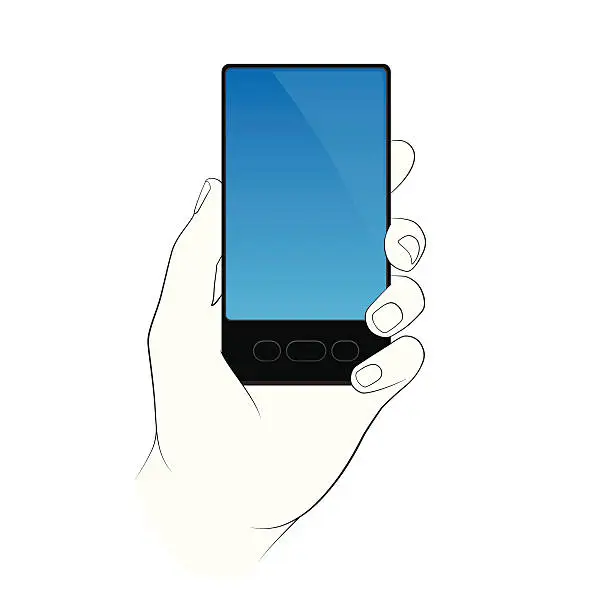 Vector illustration of Hand holding a smart phone