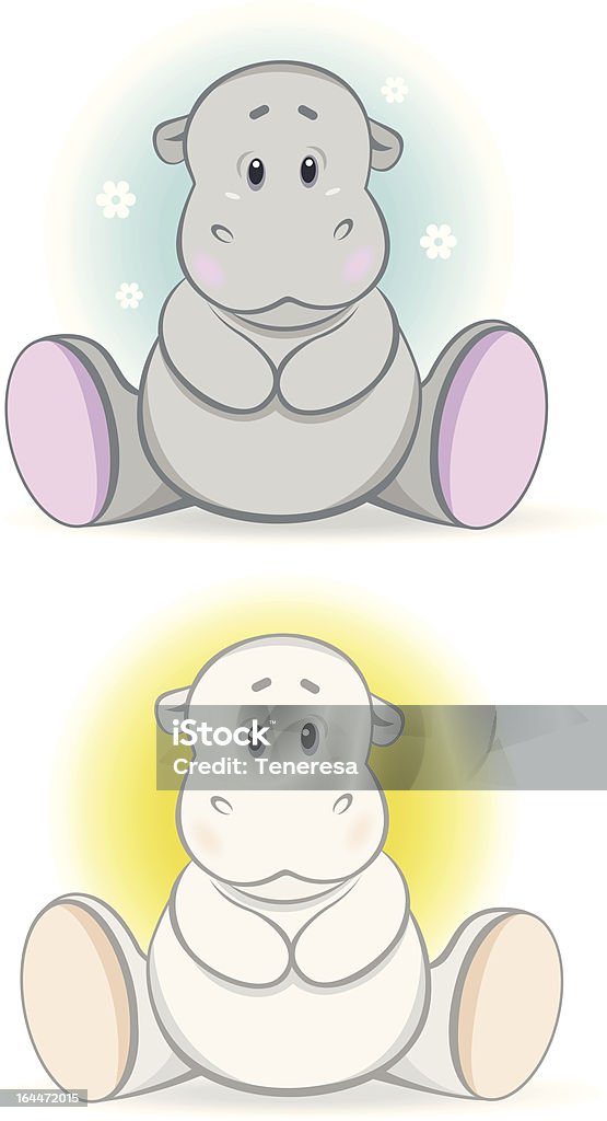 Cartoon baby hippo Vector illustration of funny cartoon baby hippo in two color variations. Editable EPS 8 Animal stock vector