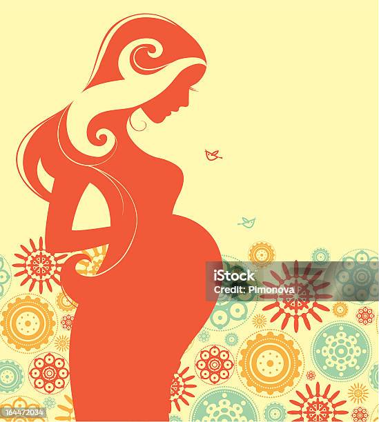 Background With Silhouette Of Pregnant Woman Stock Illustration - Download Image Now - Abdomen, Adult, Adults Only