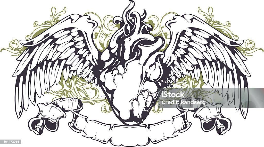 Anatómicos corazón con alas - arte vectorial de Amor - Sentimiento libre de derechos