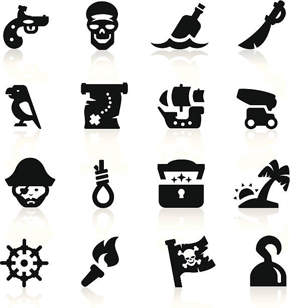海賊のアイコンセットエレガントシリーズ - animal skull illustrations点のイラスト素材／クリップアート素材／マンガ素材／アイコン素材