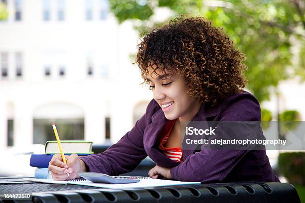 Mujer Haciendo Sus Deberes Foto de stock y más banco de imágenes de 18-19 años - 18-19 años, 20 a 29 años, Adolescente