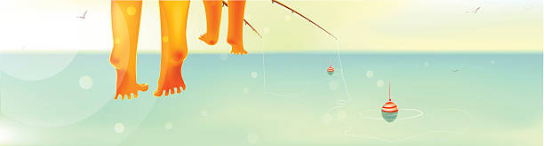 낚시는요, 파더 - floating on water travel backgrounds beaches travel locations stock illustrations