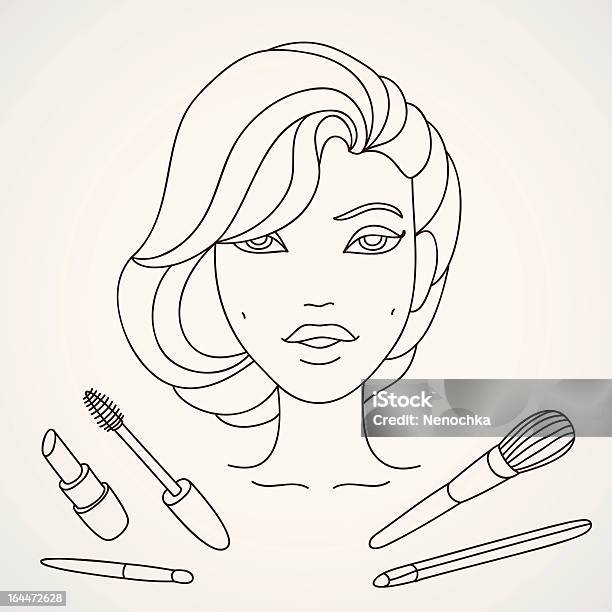 Maquillage Vecteurs libres de droits et plus d'images vectorielles de Adulte - Adulte, Beauté, Cils
