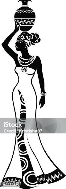 Girl In African Style Stock Illustration - Download Image Now - Adult, Adults Only, African Culture