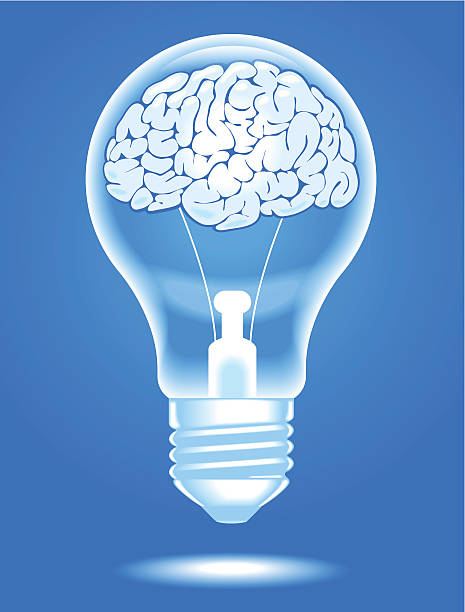 ランプ、脳 - light bulb business wisdom abstract点のイラスト素材／クリップアート素材／マンガ素材／アイコン素材