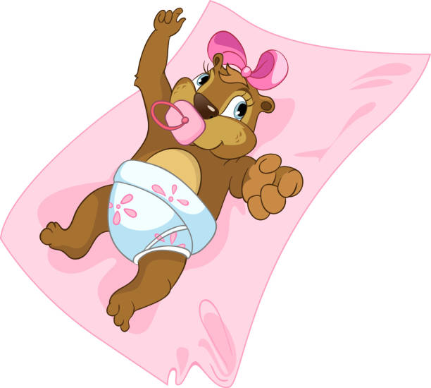 Kid Beaver Cartoon Character Beaver Isolated on White Background. Vector EPS 10. Transparent Objects are Not Used. clip art of baby beaver stock illustrations