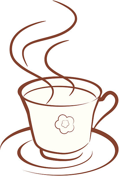 illustrazioni stock, clip art, cartoni animati e icone di tendenza di icona caffè - scented smoke single flower flower